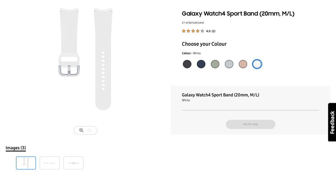 Samsung watch 4 classic authentic sport band m/l white, Mobile Phones