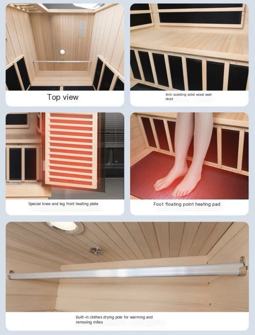 Sauna Room, Home Sweat Steaming Room, Solid Wood Far Infrared Light ...