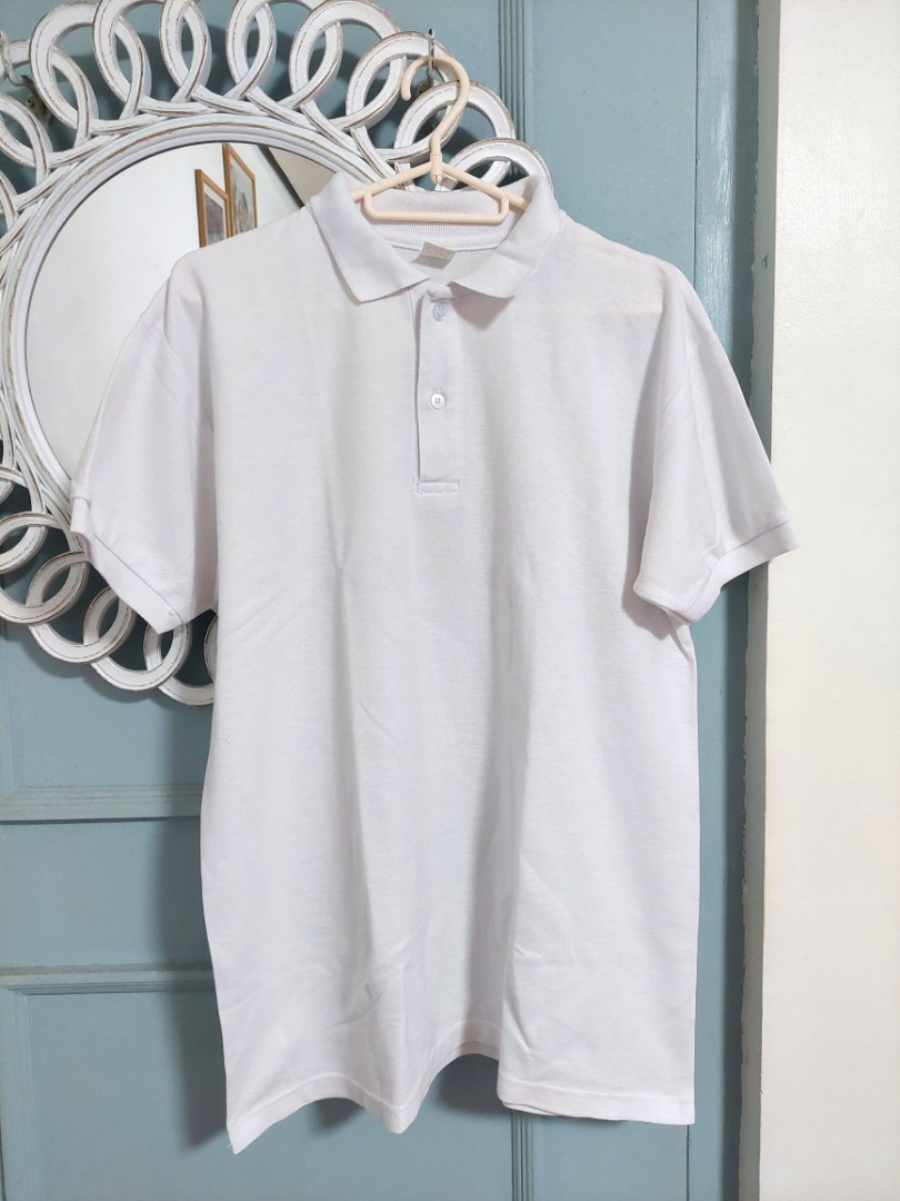 Softex Plain White Polo Shirt for Men - Large, Men's Fashion, Tops ...