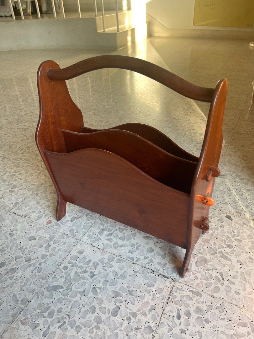 Solid Magazine rack (Category: Shelves, Cabinets & Racks) located in Singapore. Submitted by queen_ededala (Listing ID 1231603448, Image 1). Description: Well made solid wood Magazine rack. Size Ht-48 Width-20 Length-48.