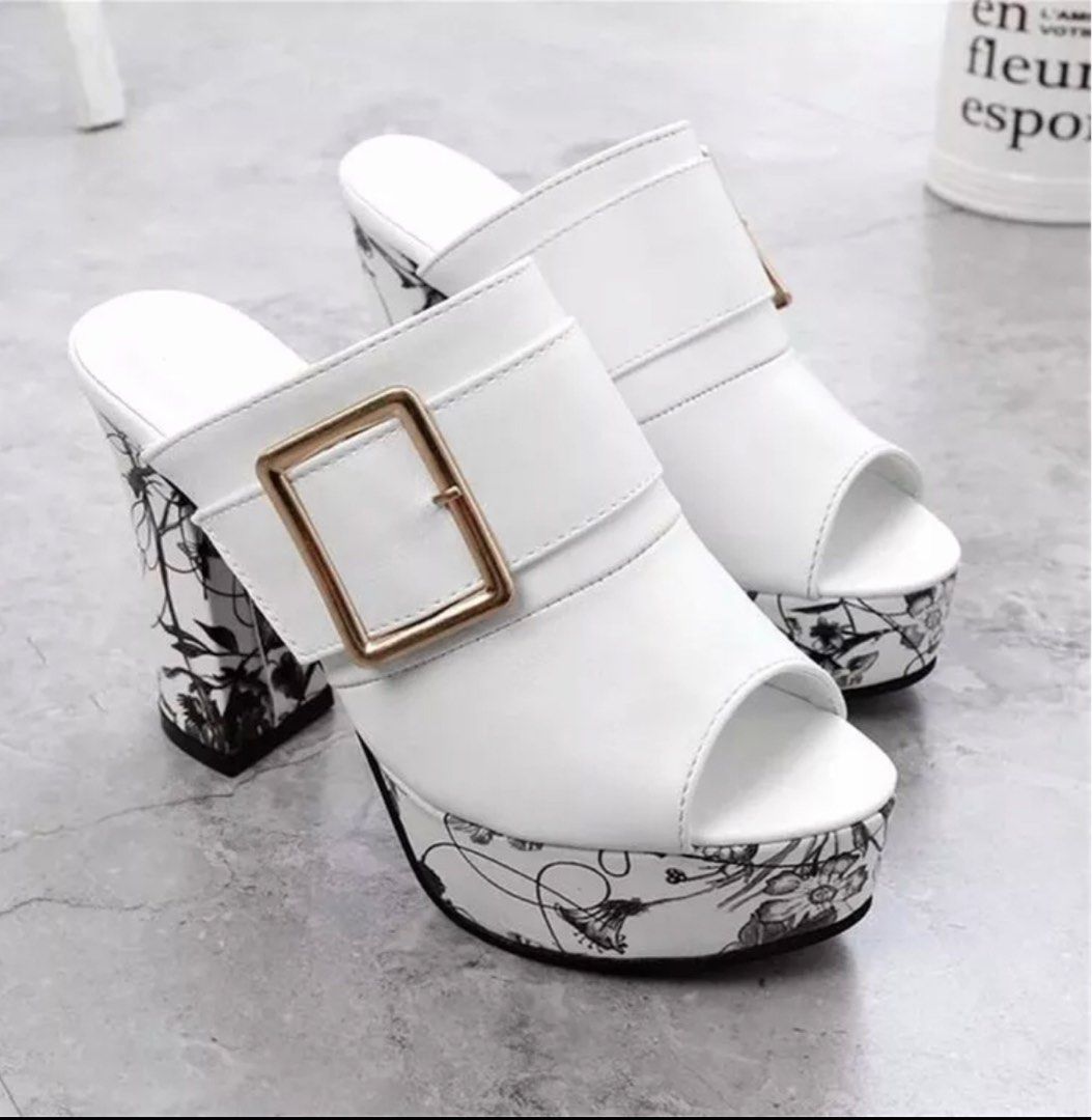 Women's high sales heel slippers