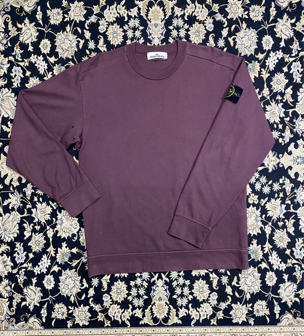 Stone island 2025 burgundy sweatshirt
