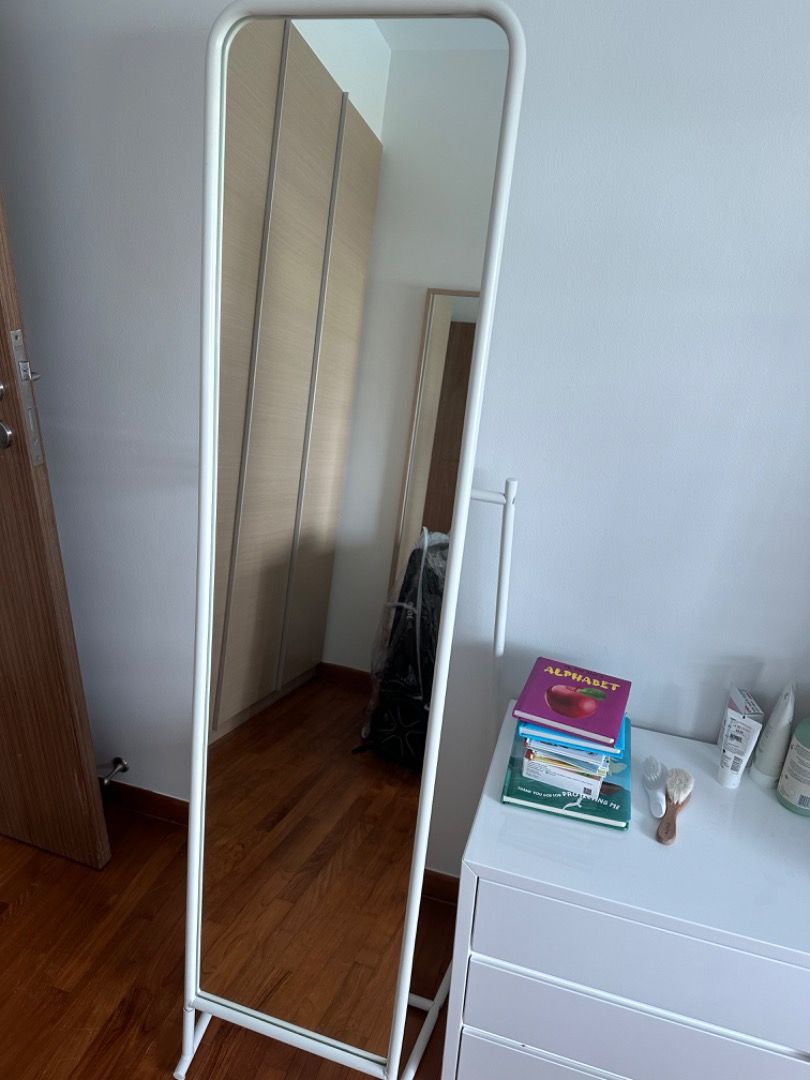 Study table with chair & Ikea mirror, Furniture & Home Living ...