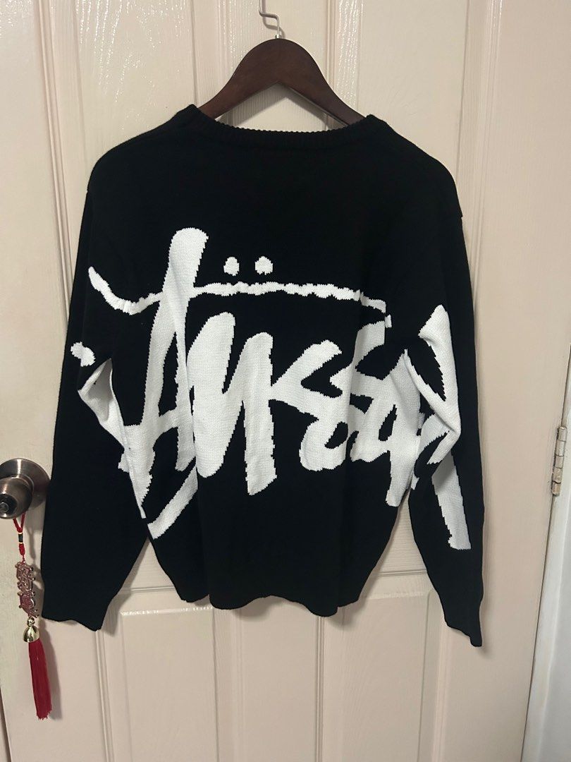 Stussy stock logo knit sweater, Men's Fashion, Tops & Sets