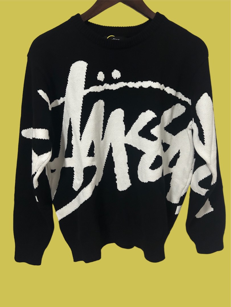 Stussy stock logo knit sweater, Men's Fashion, Tops & Sets