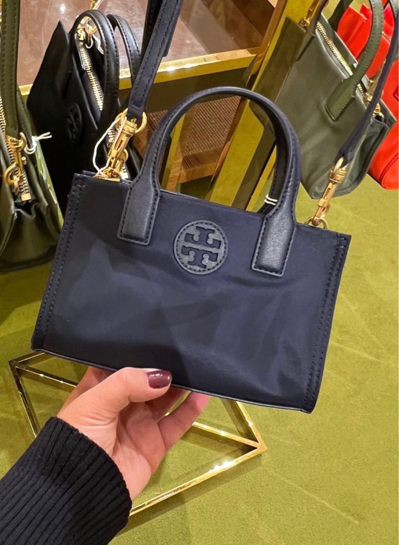 Tory burch TB ella mini tote bag nylon navy, Barang Mewah, Tas & Dompet
