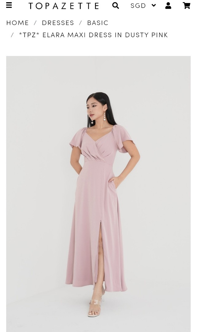 TPZ Elara Maxi Dress in Dusty Pink, Women's Fashion, Dresses & Sets ...