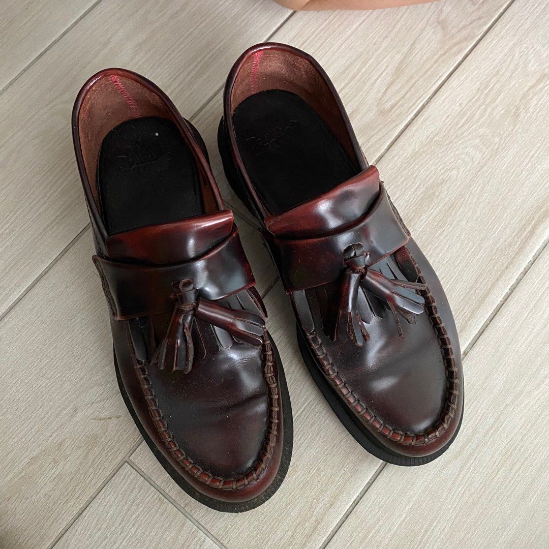 Dr martens adrian tassel loafers in burgundy top
