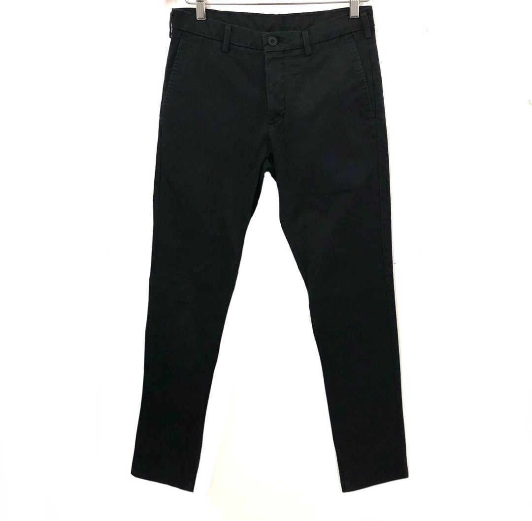 Uniqlo Mens Modern Athletic Fit Smart Casual Matte Black Pants on Carousell