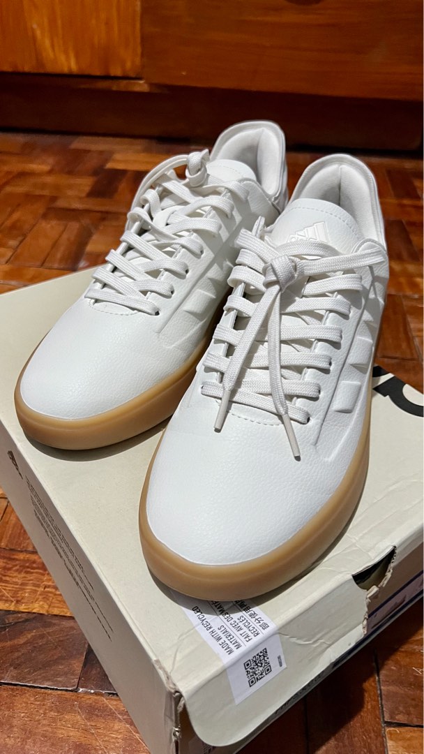 Adidas white new arrivals shoes gum sole