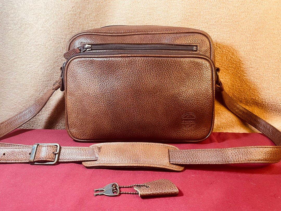 Vintage and Rare Porter Yoshida Tan Pebbled Leather Shoulder Sling 