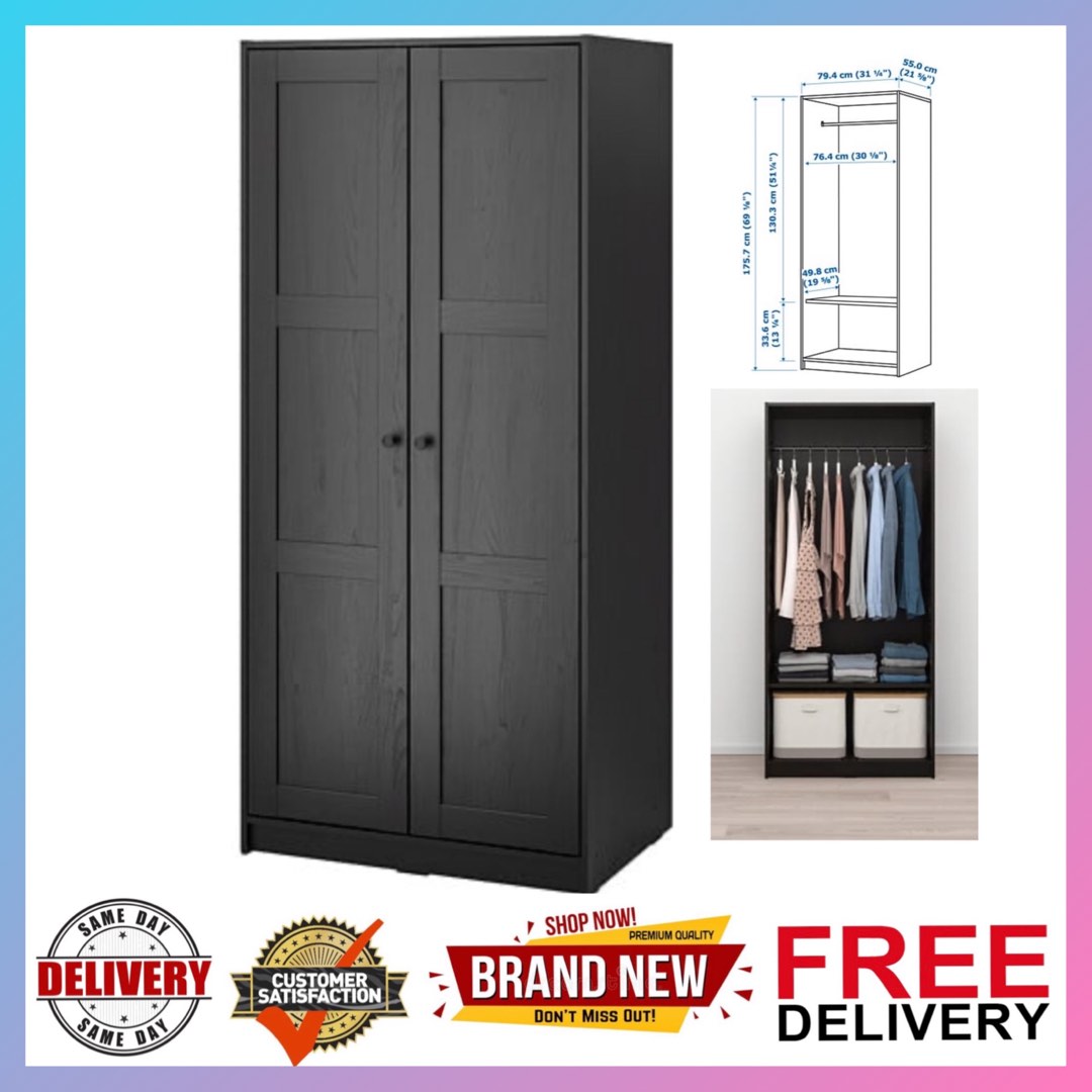 Wardrobe ikea RAKKESTAD Wardrobe with 2 doors Malm Brimnes Hemnes