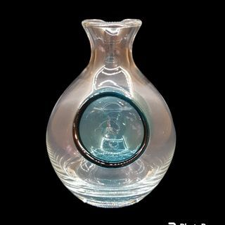 Wine decanter blown glass with ice pocket barware