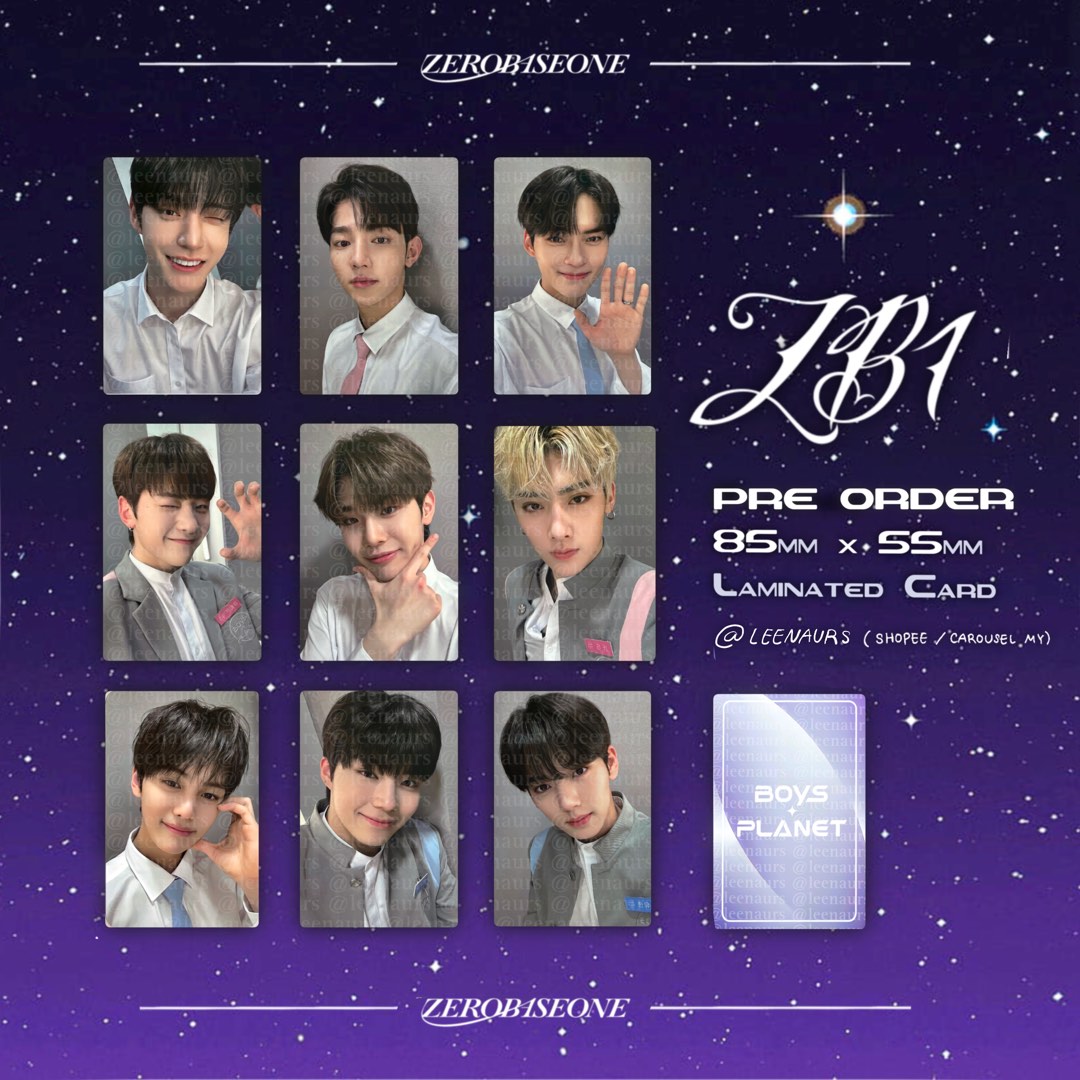 [WTS] ZB1 Photocard Fanmade Unofficial / Zerobaseone Boys Pc