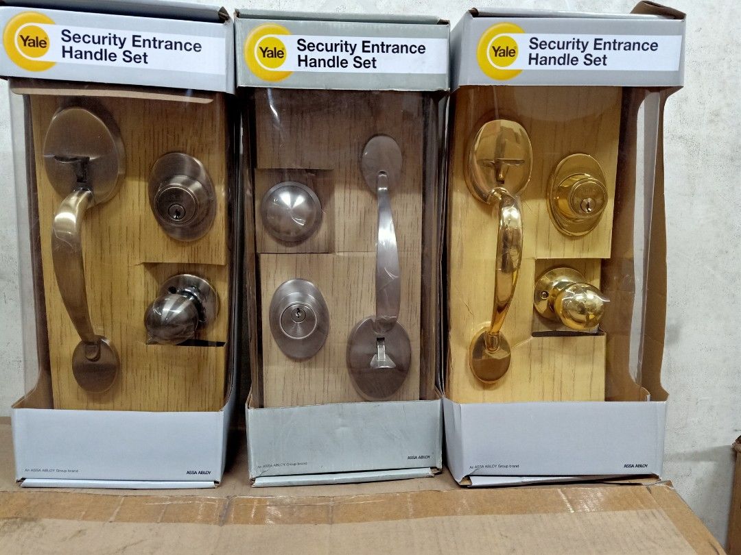 YALE MAIN ENTRANCE HANDLE SET DOOR KNOB AND HANDLE SET ONE SIDE HANDLE ...
