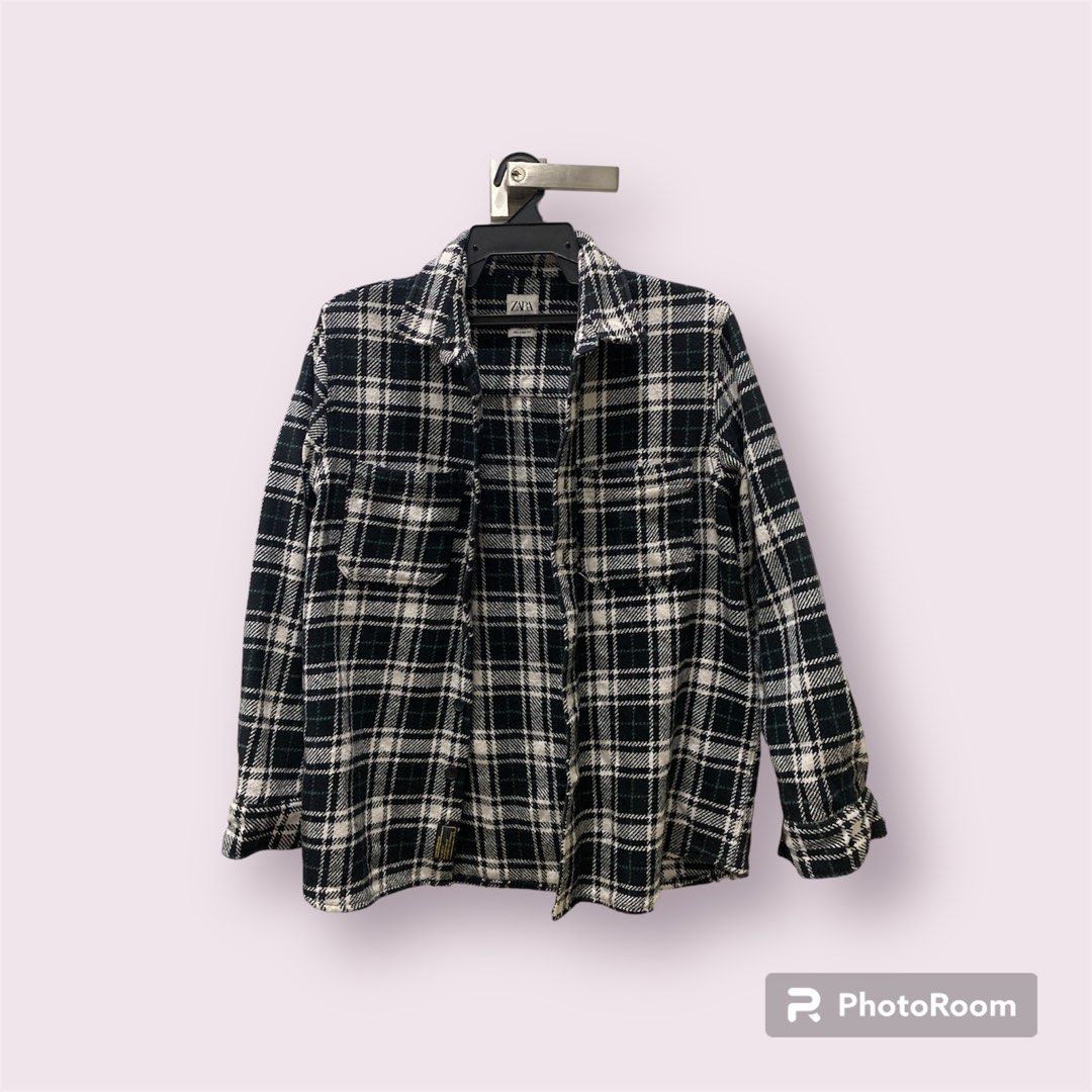 Zara Flannel, Men's Fashion, Coats, Jackets and Outerwear on Carousell