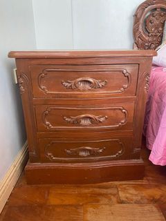 (2) Narra Bed Side Table with 3 drawers