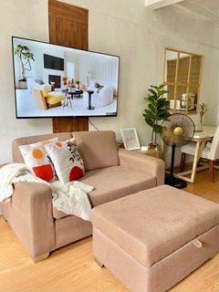 2 Seater Sofa with Ottoman storage