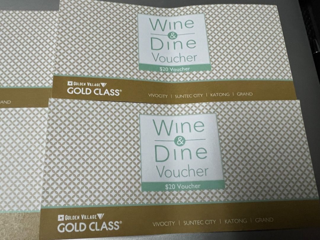 80 GV GOLD CLASS WINE & DINE VOUCHERS FOR GRABS! EXPIRES 31 DEC 2023