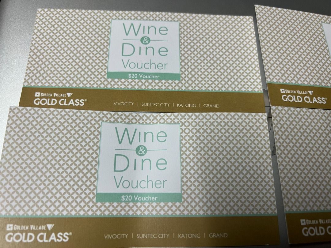 80 GV GOLD CLASS WINE & DINE VOUCHERS FOR GRABS! EXPIRES 31 DEC 2023