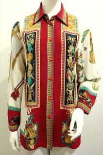 古著 FABIANE 奢華 宮廷風 緞面 絲質 襯衫