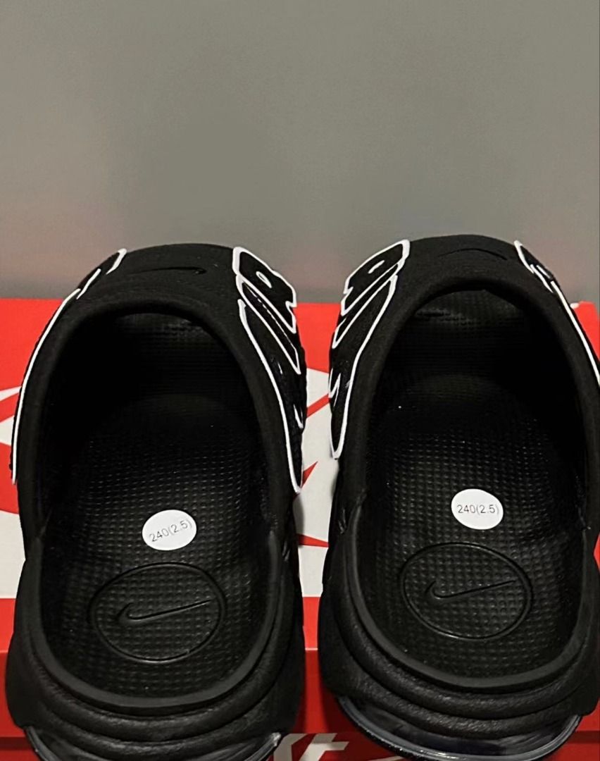 🌠 Nike Air More Uptempo Slide 拖鞋黑色, 男裝, 鞋, 拖鞋- Carousell