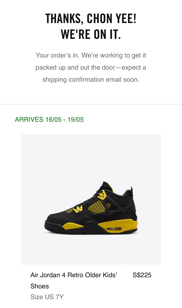 air jordan 4 thunder gs