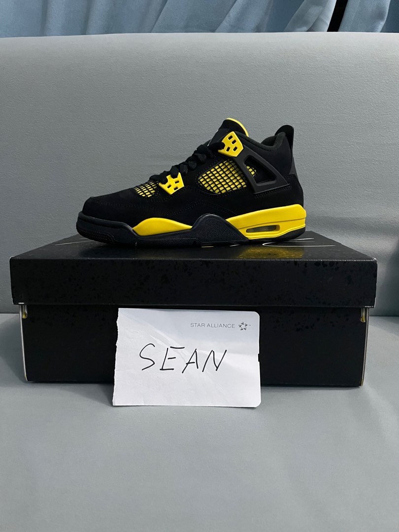 Air Jordan 4 Yellow Thunder, Men's Fashion, Footwear, Sneakers on Carousell