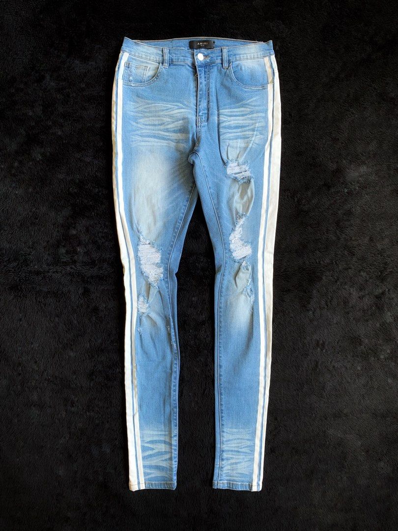 Mike amiri striped discount jeans