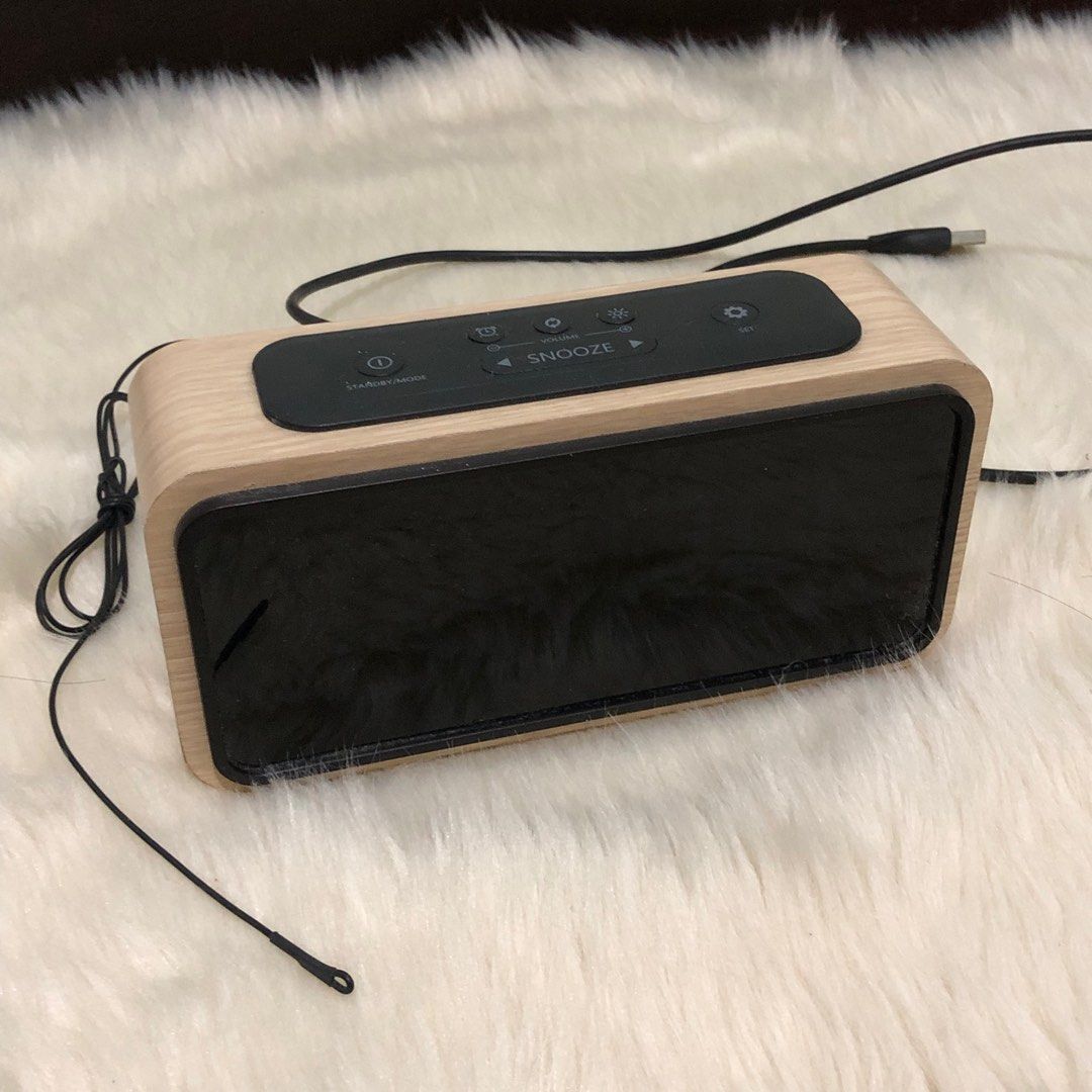 Anko Digital Clock Radio Wood on Carousell