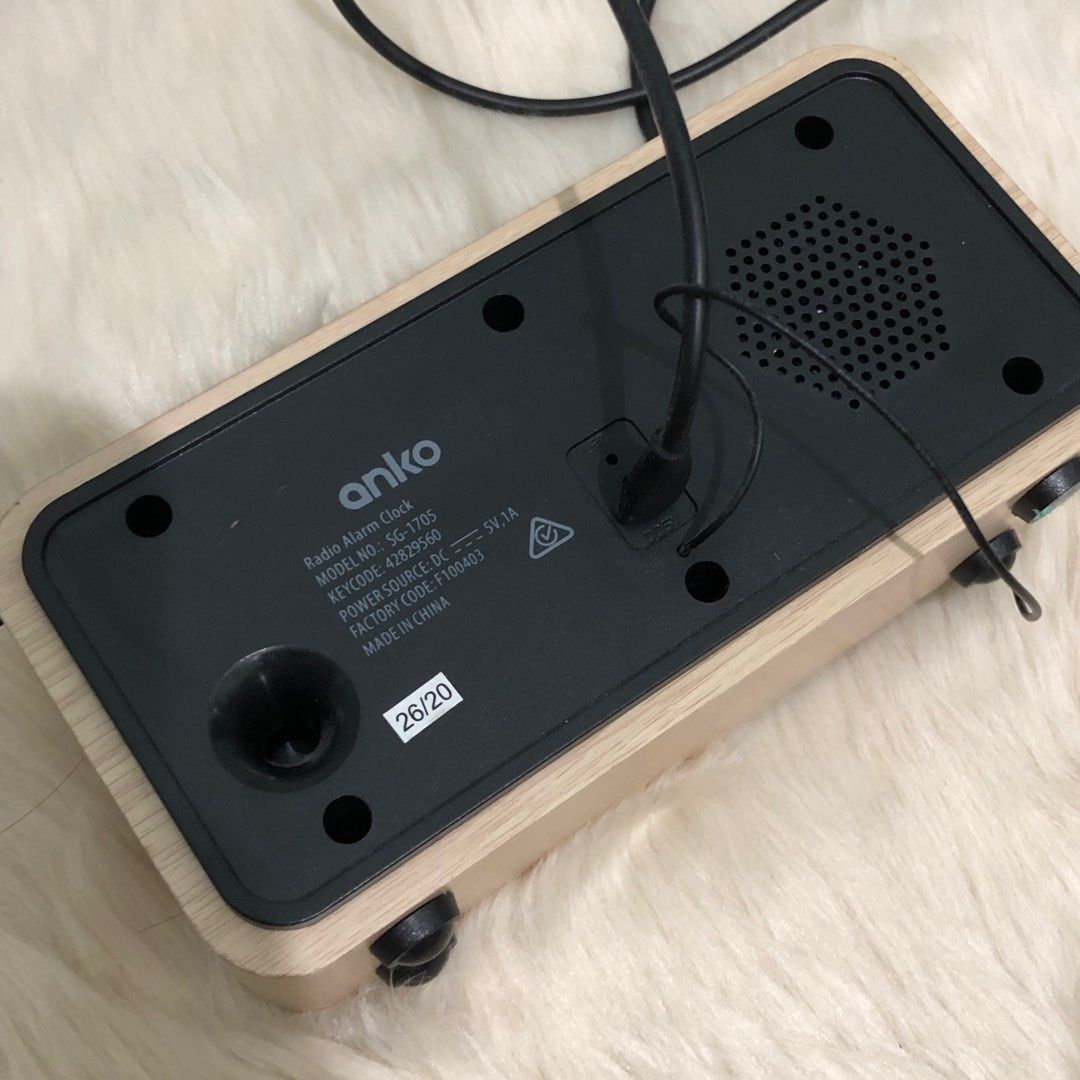 Anko Digital Clock Radio Wood on Carousell