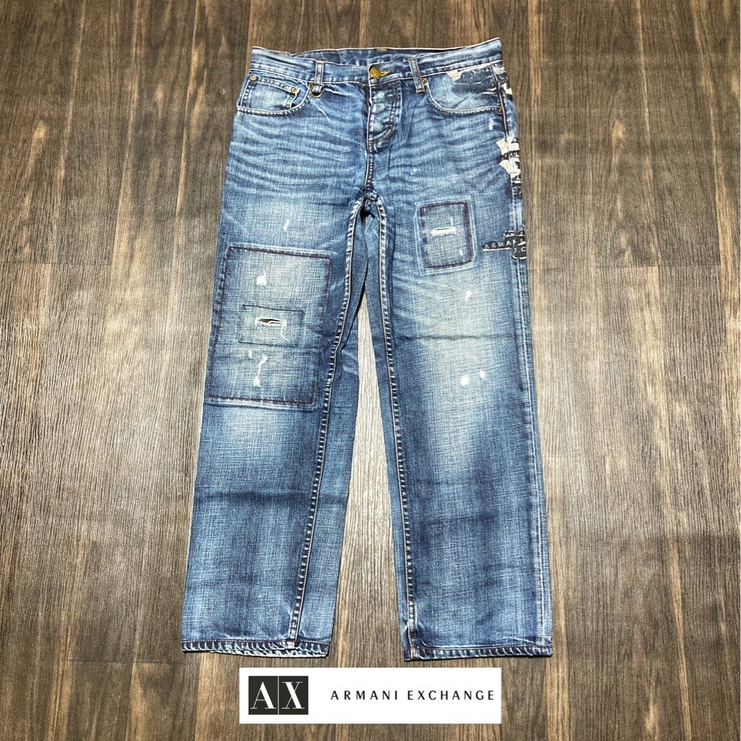 Distressed store armani jeans