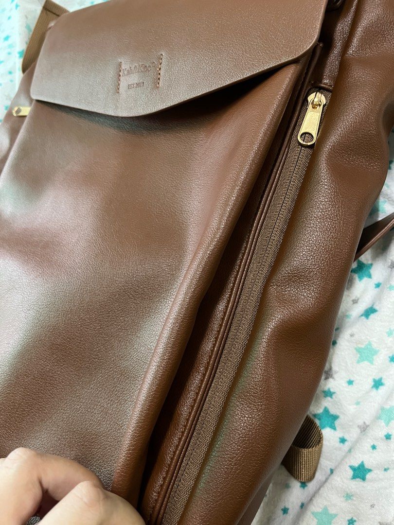 Authentic Kah Kee leather backpack notebook laptop bag