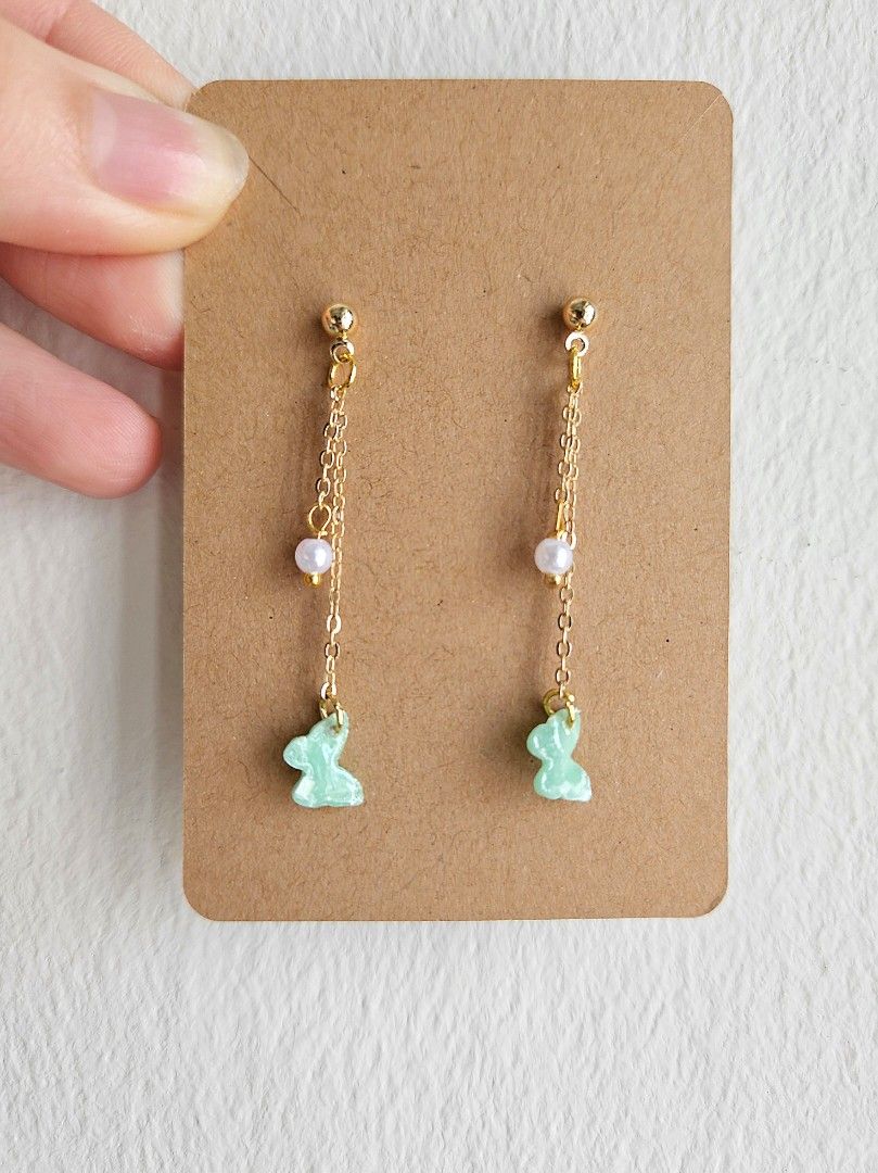Jade butterfly earrings deals