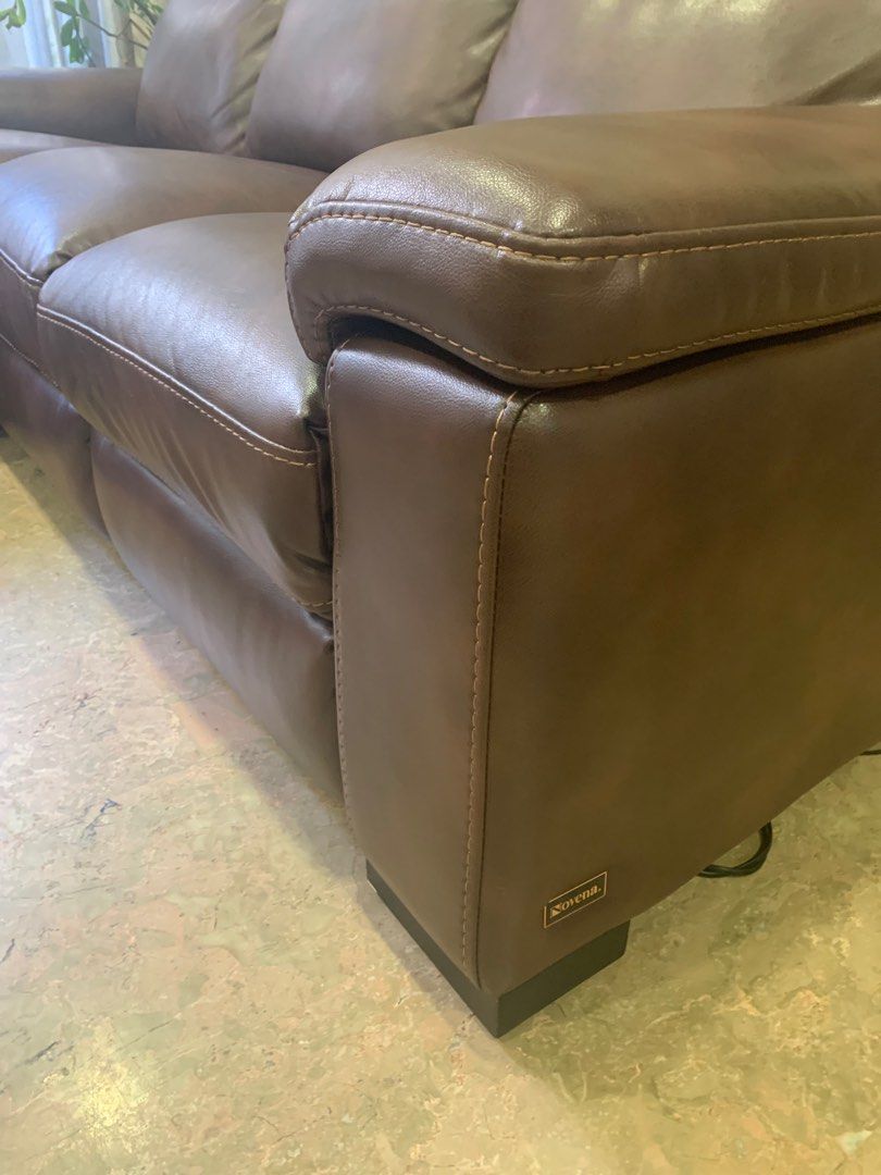 Best deal L Shape Leather Sofa (Electric Recliner, Furniture & Home