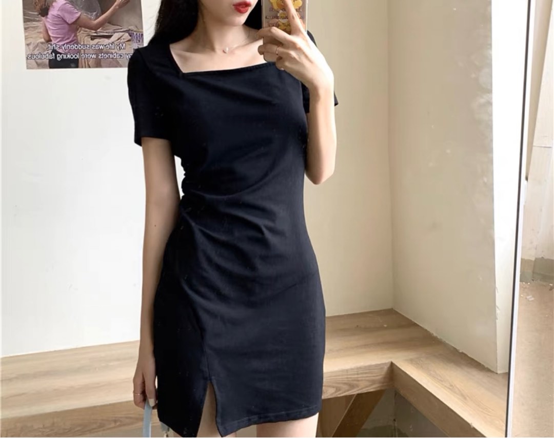 Black Simple Dress Women s Fashion Dresses Sets Dresses on