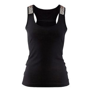 Black Sleeveless Top with sequin