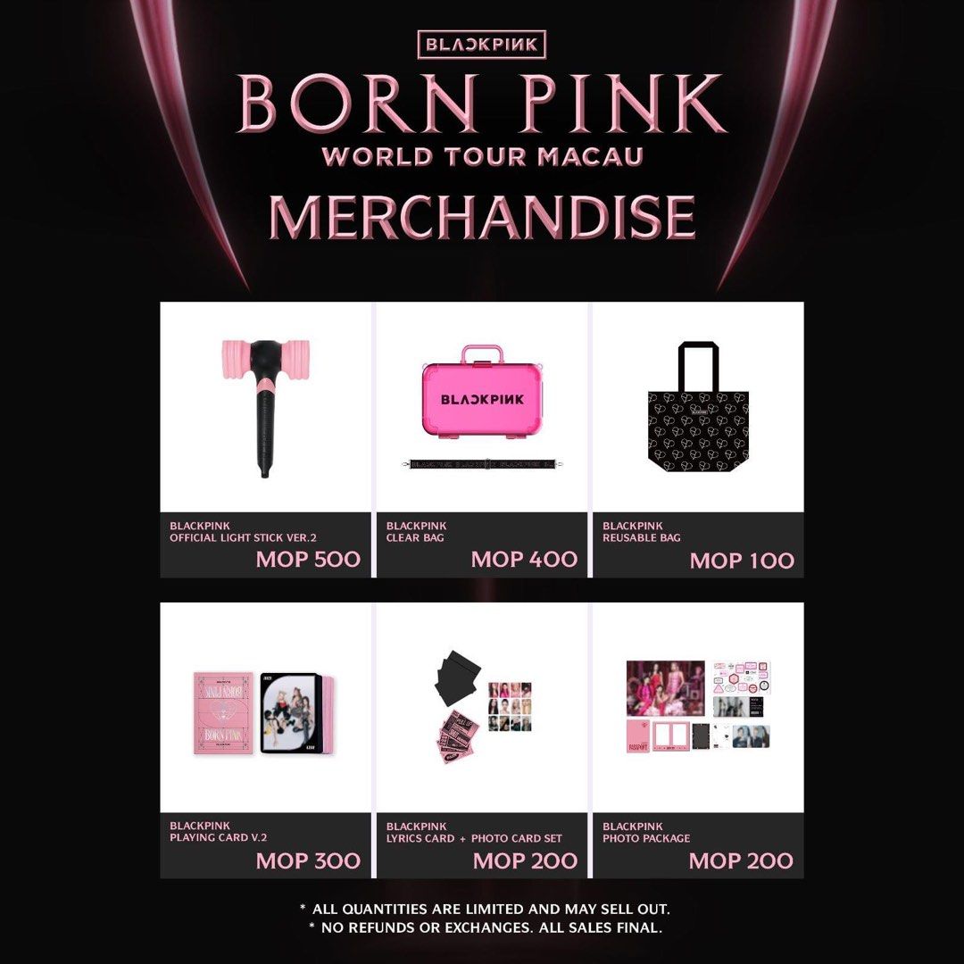 BLACKPINK新加坡/澳門演唱會周邊代購(手燈/ Keyring / T-shirt / 小卡etc), 興趣及遊戲, 收藏品及紀念品,  明星周邊- Carousell