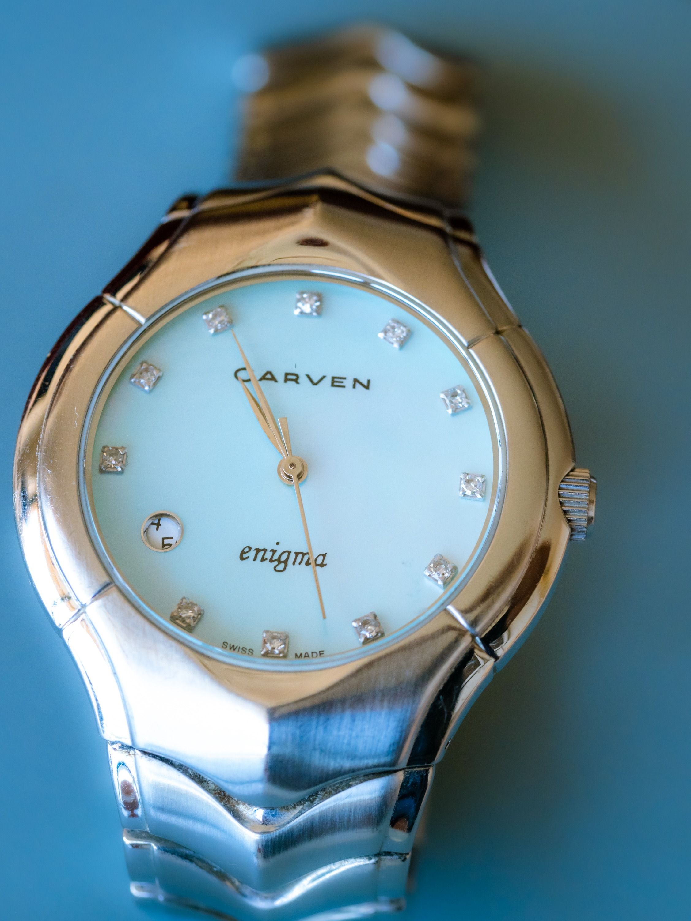 CARVEN 728 Series Men Mother of Pearl Dial and Sapphire Crystal Face Genuine