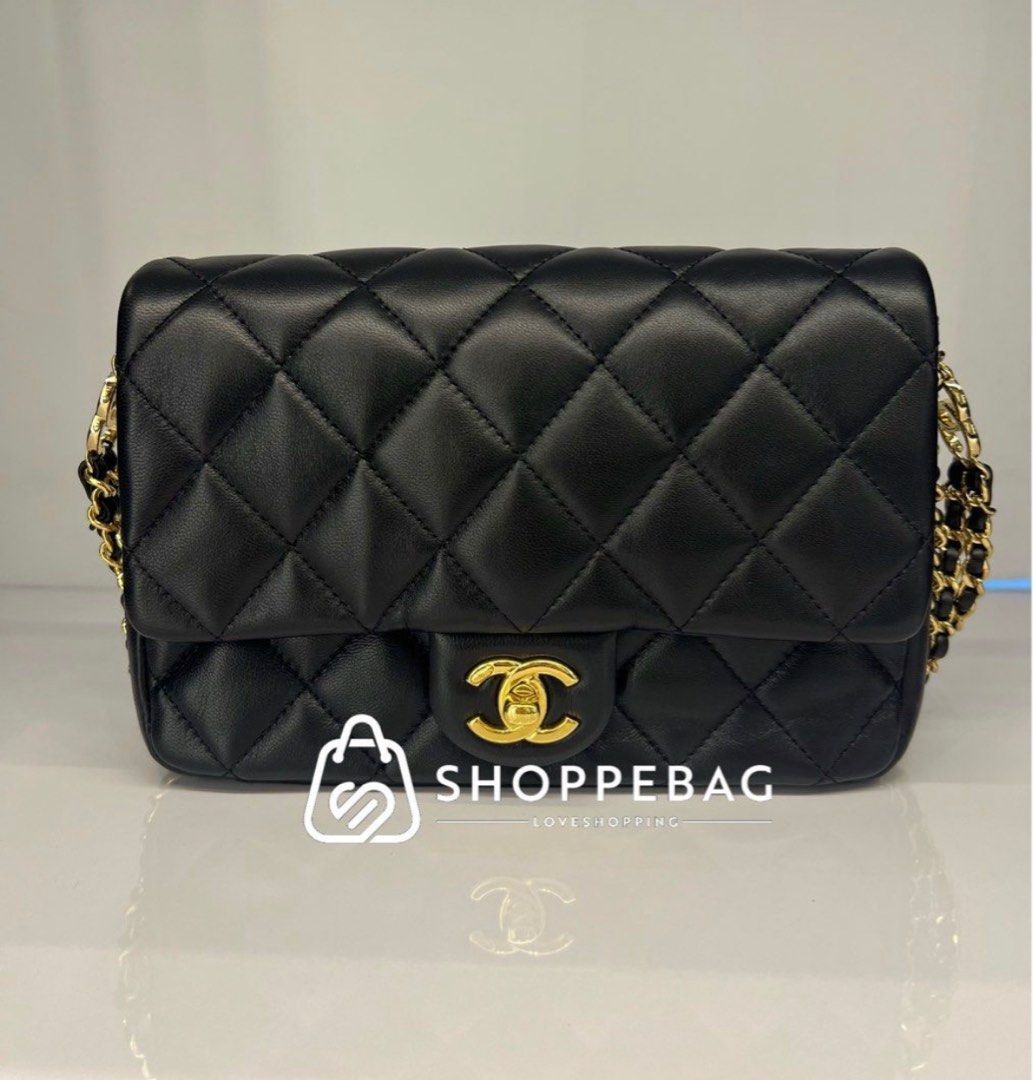 Chanel Mini Flap Bag 20cm Lambskin Black, Luxury, Bags & Wallets on  Carousell