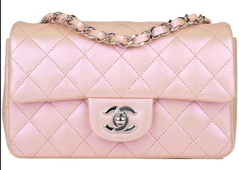 Chanel Mini Rectangular Flap Iridescent Pink Calfskin SHW, Women's Fashion,  Bags & Wallets, Shoulder Bags on Carousell