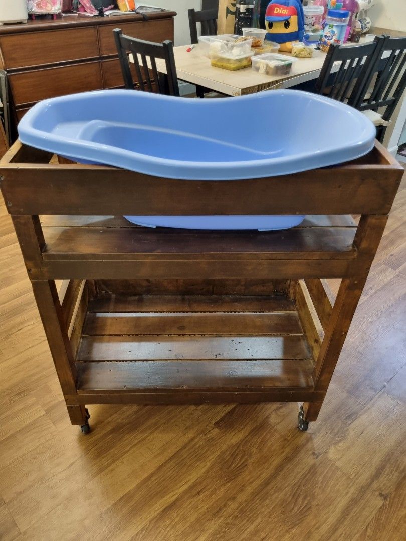 Changing table and bath tub baby trolley, Babies & Kids, Baby Nursery