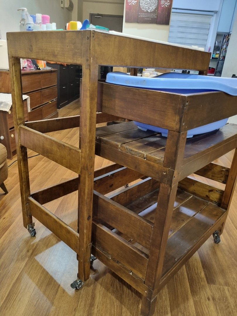 Changing table and bath tub baby trolley, Babies & Kids, Baby Nursery