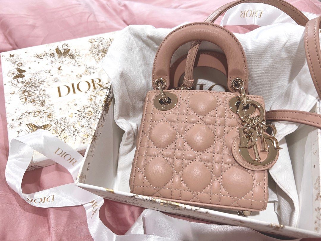 Dior - Lady Dior Micro Bag Rose des Vents Cannage Lambskin - Women