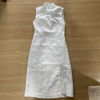 Cheongsam Silver Blue Dress