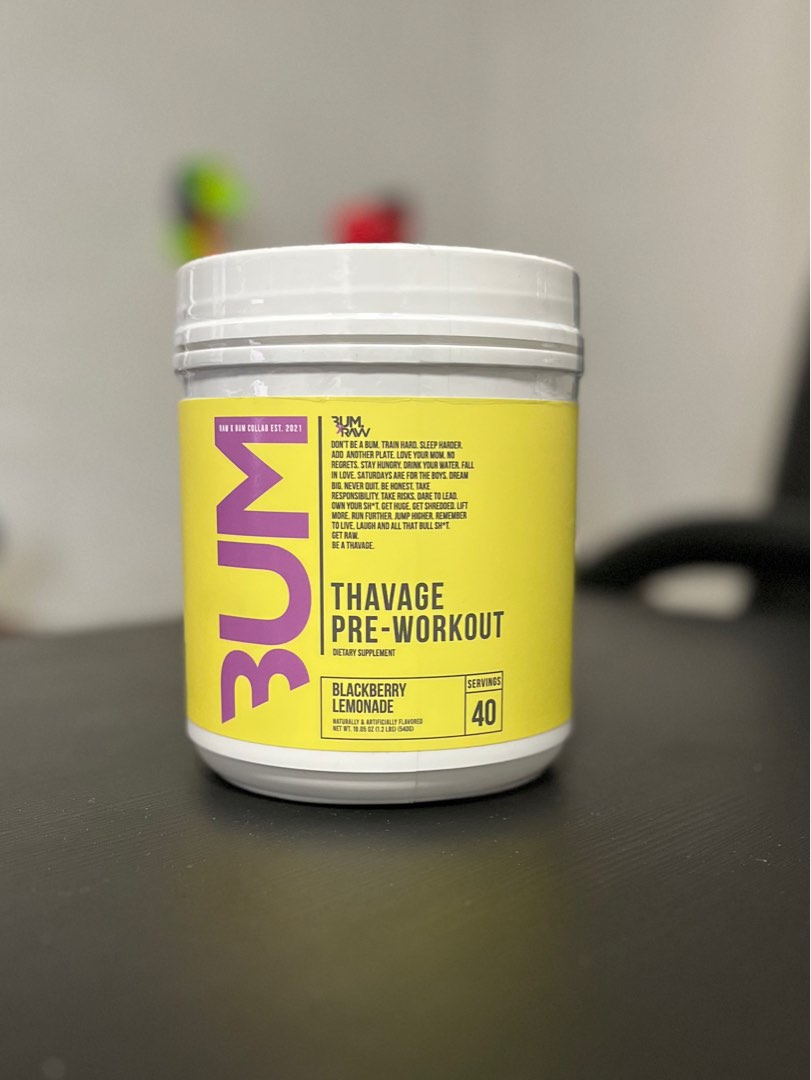 Chris Bumstead Cbum Thavage PreWorkout Blackberry Lemonade flavour RAW, Health & Nutrition