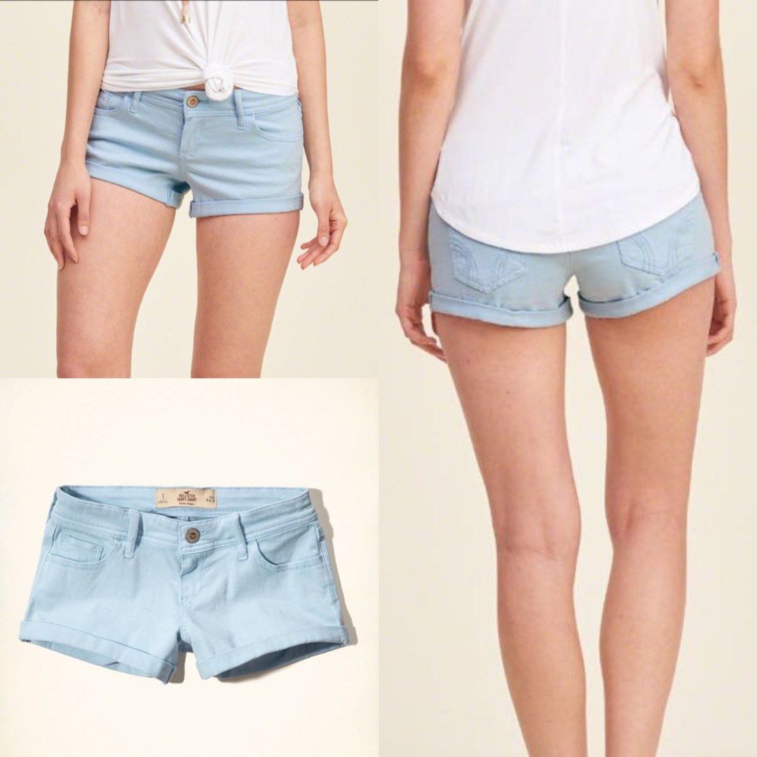 Low rise twill shorts sales