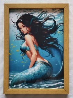 Cute Mermaid Poster with Frame
