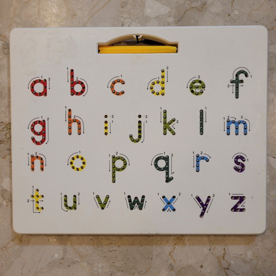 Double sided alphabet writing board, Hobbies & Toys, Toys & Games on Carousell