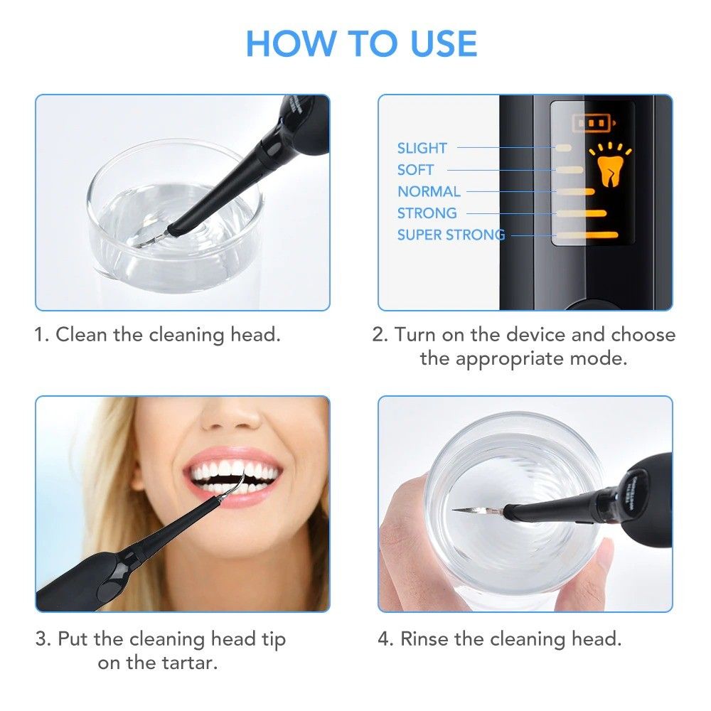 Electric Teeth Cleaner LED Screen Pembersih Gigi Dental Tartar Remover